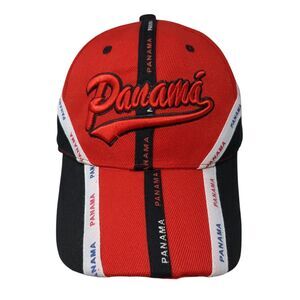 Panama Strapback Hat Multicolor OS Adjustable Embroidered 6 Panel Mega Sport